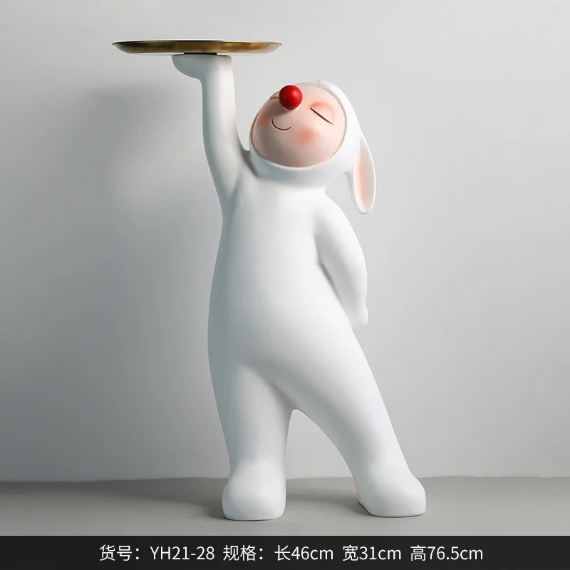 Rabbit Doll Large Living Room Floor Tray Decoration House Entrance Key Storage Home Accessories