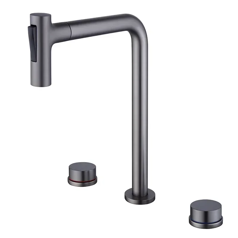 Split pull-out basin faucet basin hot and cold double control wash basin faucet FT2501