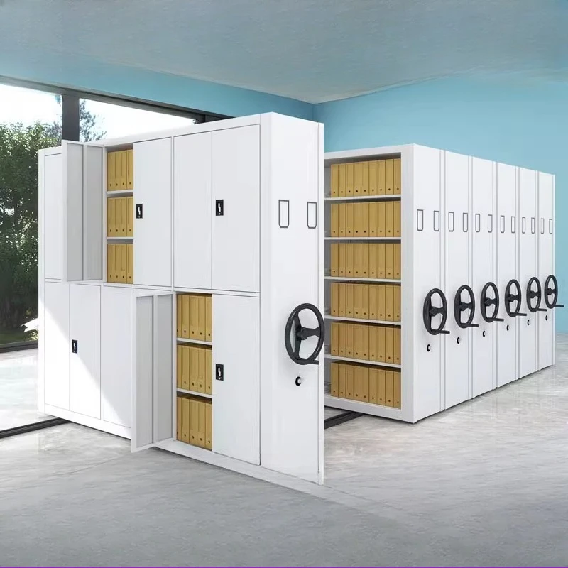 Dense Cabinet Archives Intelligent Dense Rack Steel File Cabinet Hand-crank Electric Financial Certificate Cabinet Data Shelf