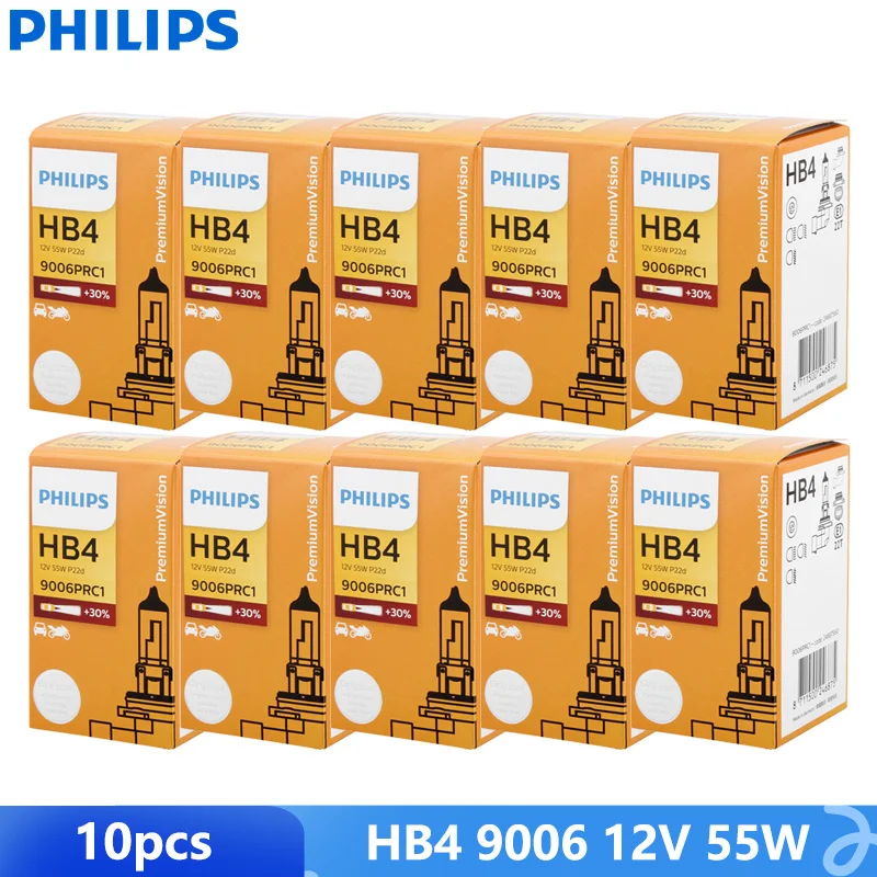 

10PCS Philips Vision 9006 HB4 12V 55W P22d 9006PRC1 +30% Bright Original Light OEM Car Halogen Lamps Auto Fog Bulbs Wholesale