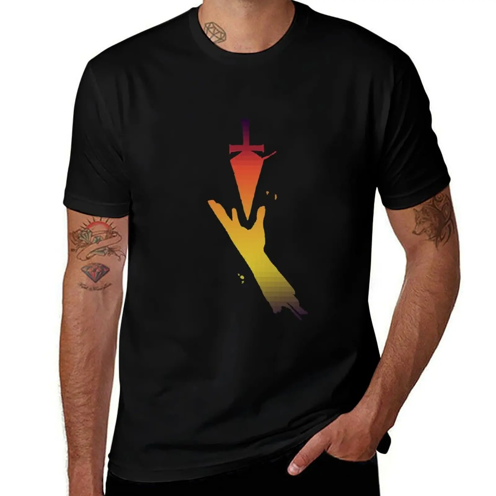 Devil Daggers - Rough Ink - Flame Pixels T-Shirt Breathable Basic Cotton T-Shirt