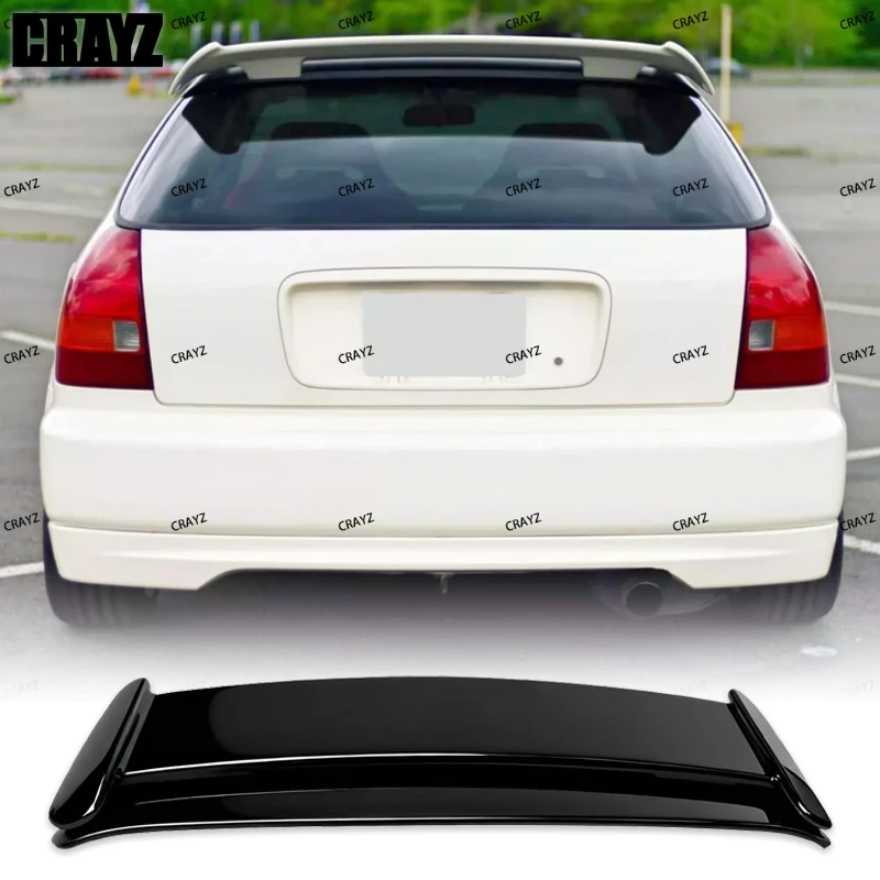 

For 1996-2000 Honda Hatchback Civic EK9 Trunk Lip Spoiler High Quality ABS Black Car Tail Lid Wings Tuning Body Kit Accessories