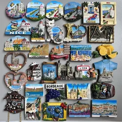France Tourist Souvenir Fridge Magnets Strasbourg Cannes Nice Alsace Menton French Magnetic Stickers Decoration Travel Gifts