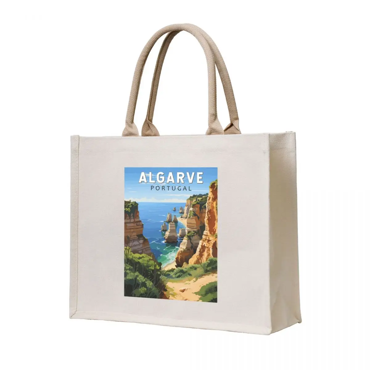 

Algarve Portugal Travel Art Vintage Tote Bag Handbags tote bag university shopping bag logo bags luxury women