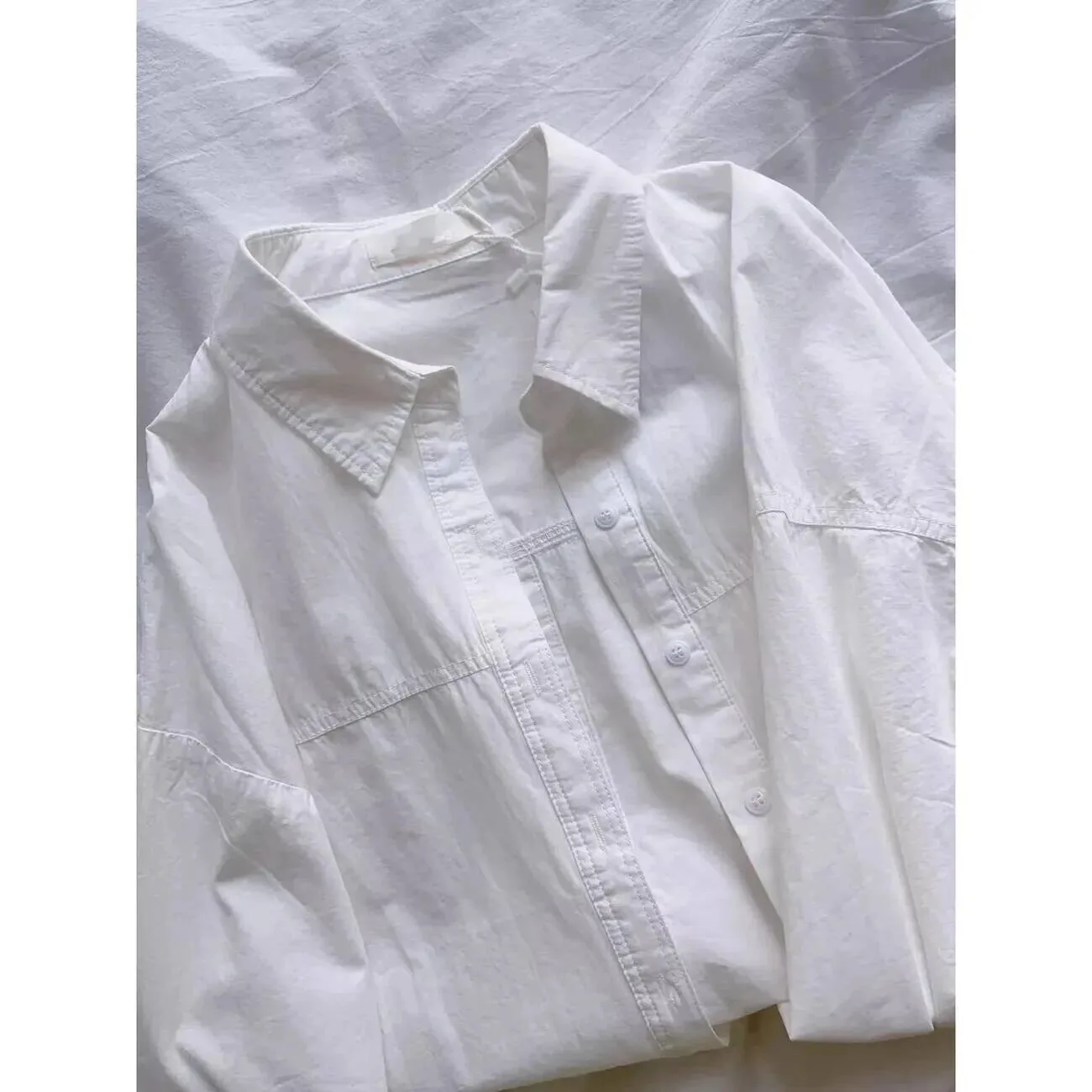 Light Luxury Blue Pure Cotton Women's Long Sleeve Sun Protection Outerwear 2025 New Elegant Chic Loose Top Shirt Jacket