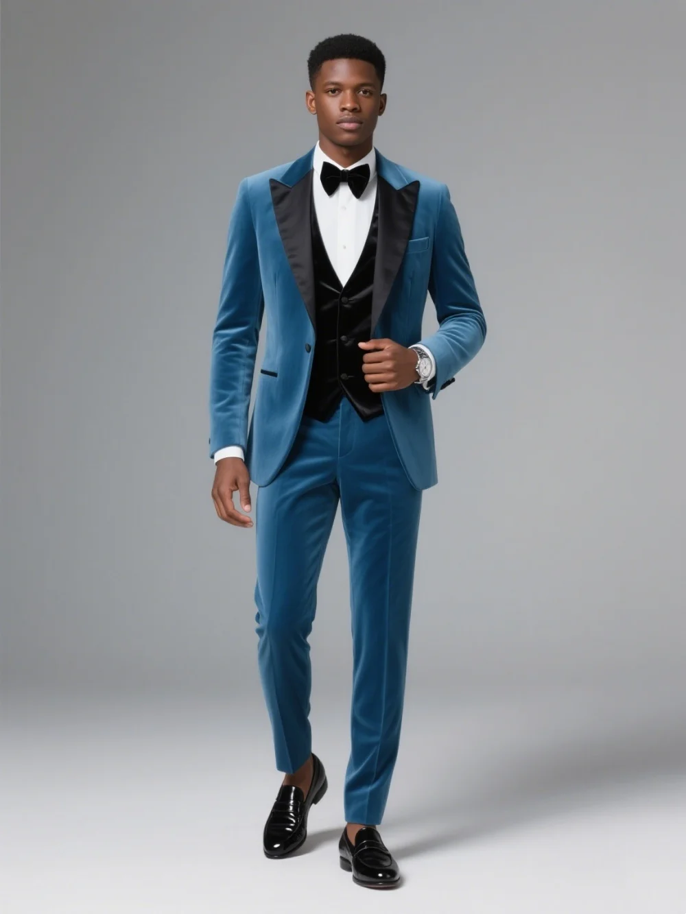 

Luxurious Velvet Men's Suit Set For Wedding Stylish Single-Breasted Formal Business 3PCS Men's Suit Set (Jacket, Vest, Pants)