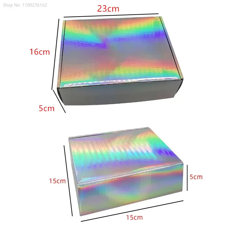 10pcs Laser Holographic Corrugated Box Packaging Thicken Paper Box To Pack Products Holiday Party Gift Boxes