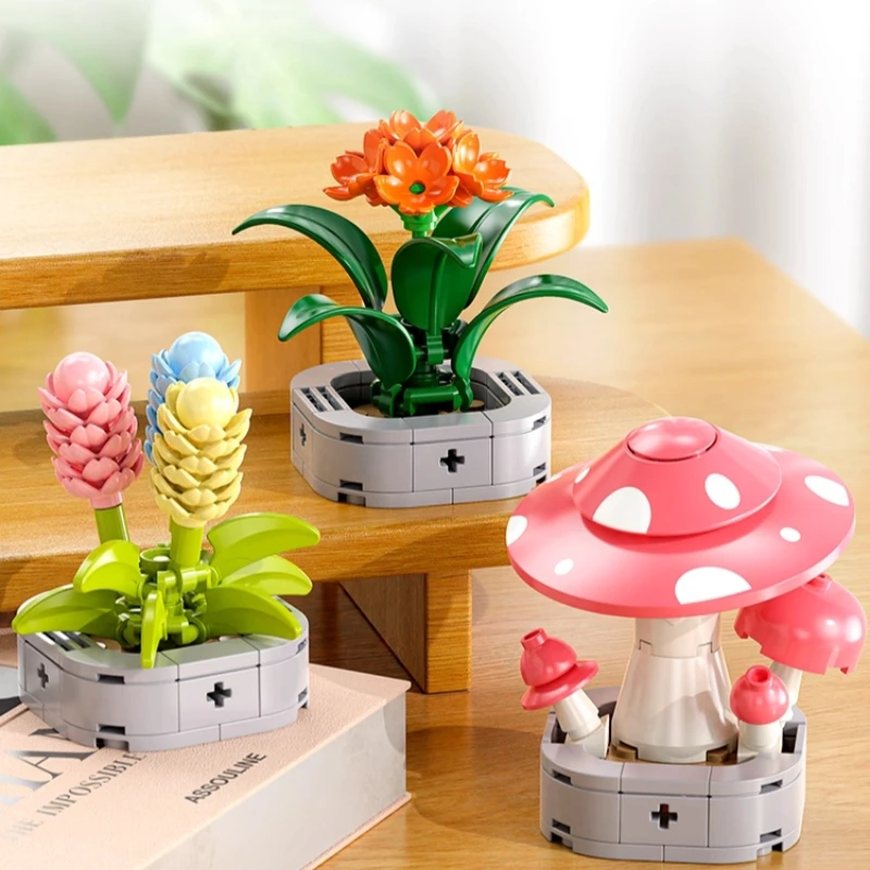 

Immortal Flowers Building Blocks Plants Small Particles Cute Bouquets Toys Educational Model Ornaments Collection Gifts
