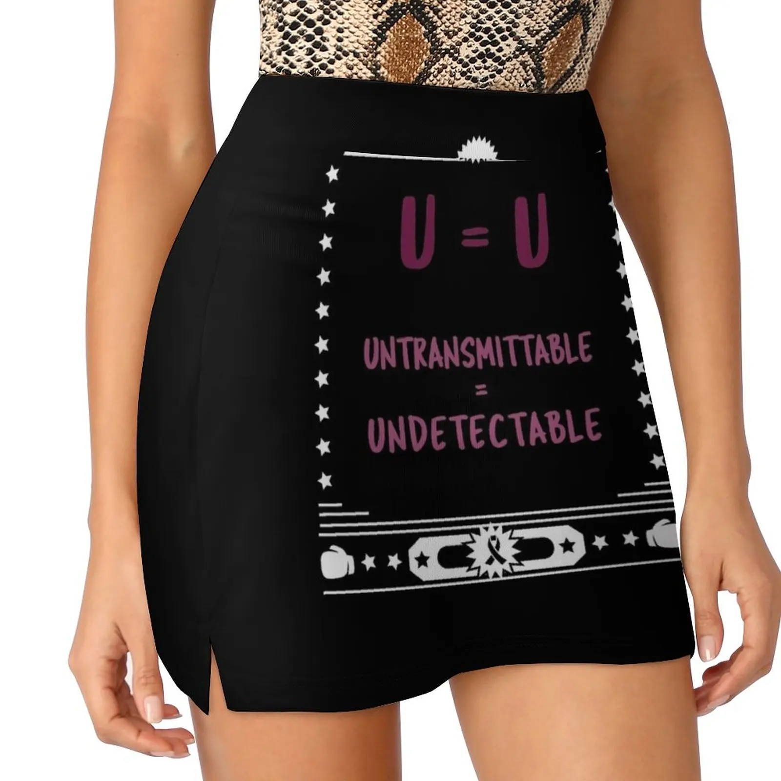 

U=U Undetectable Equals Untransmittable HIV Awareness design Light Proof Trouser Skirt summer clothes Short skirts