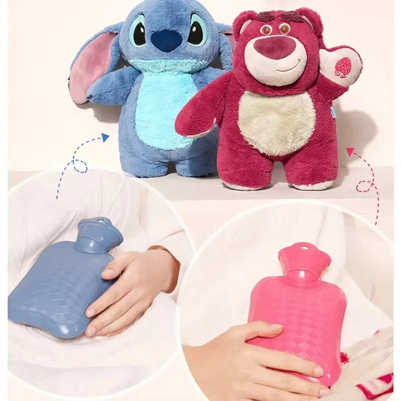 

Stitch angel hand warmer Bottle Cartoon Plush Lotso Kids Accompany sleeping summer Ice Water BottlesToys woman Gifts