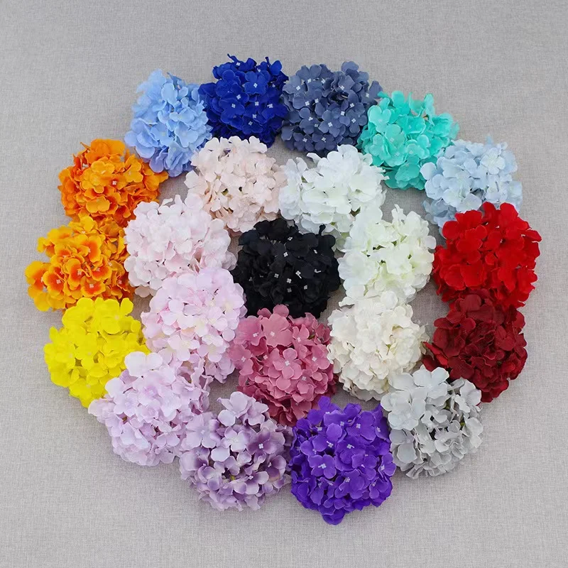 10PCS Artificial Hydrangea Flowers Purple Heads Silk Flowers for Wedding Centerpieces Bouquets DIY Floral Decor Home Decoration