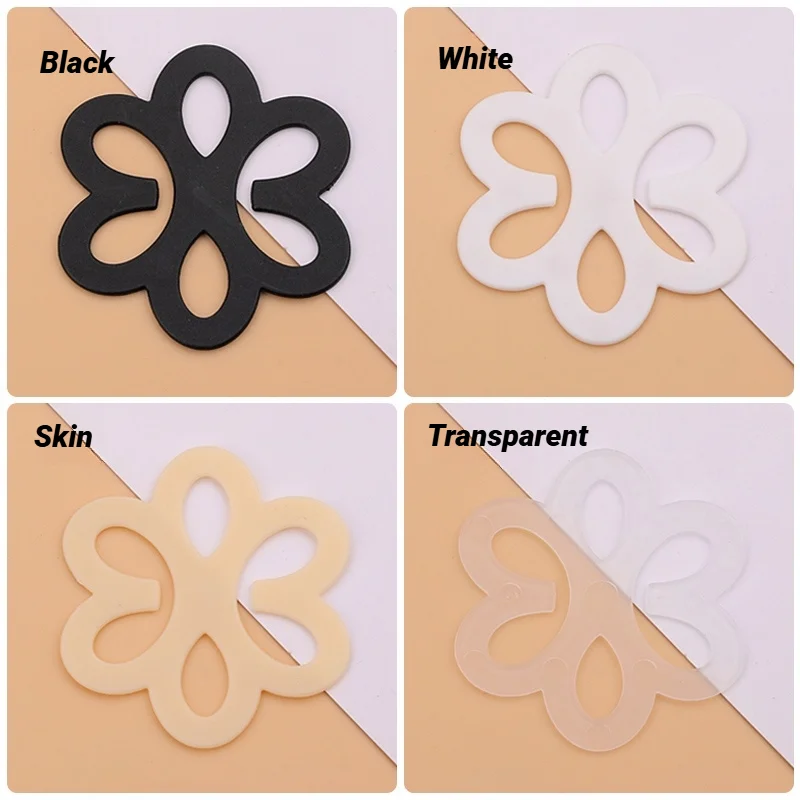 20 шт., зажимы для бюстгальтера в форме цветка, нескользящие пряжки, скрытые ремни для без косточек, женские зажимы, невидимые держатели пряжек