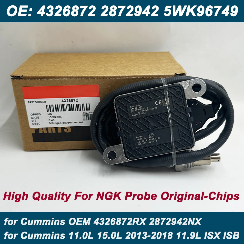 NEW For Cummins Box N-GK Probe 4326872 5WK96749 Nitrogen Oxide Sensor for 2013-18 Cummins ISX 15.0 ISX 11.9 2872942NX 5WK96749B