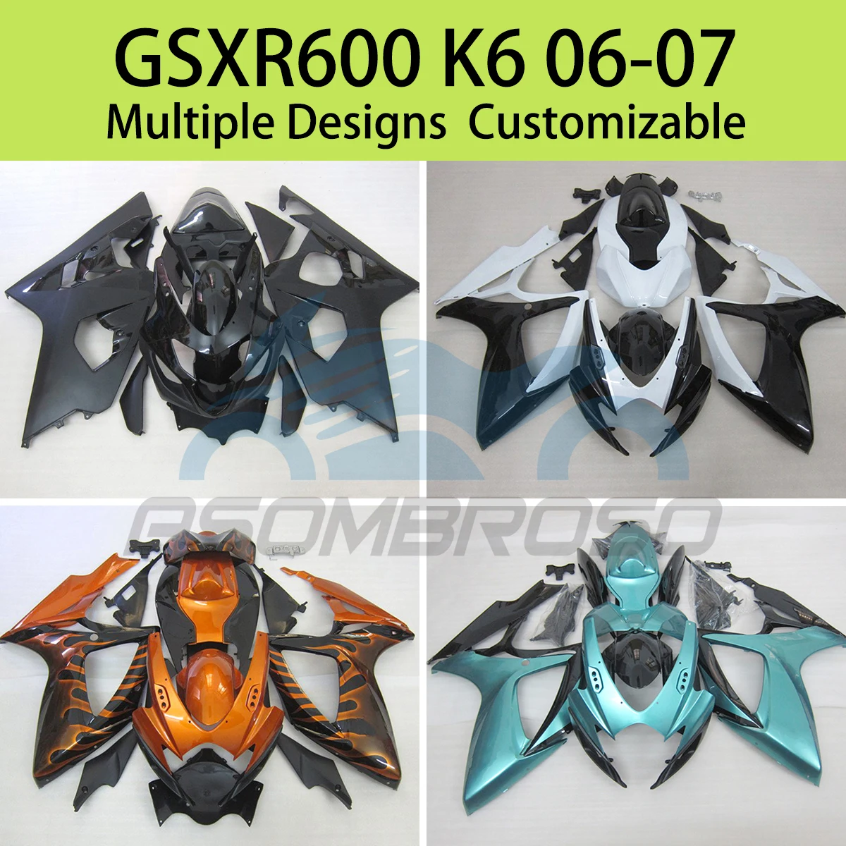 

GSXR 600 750 2006 2007 ABS Plastic Fairing Set for SUZUKI GSXR600 750 K6 06 07 Motorcycle Injection Full Fairings Panel Kit