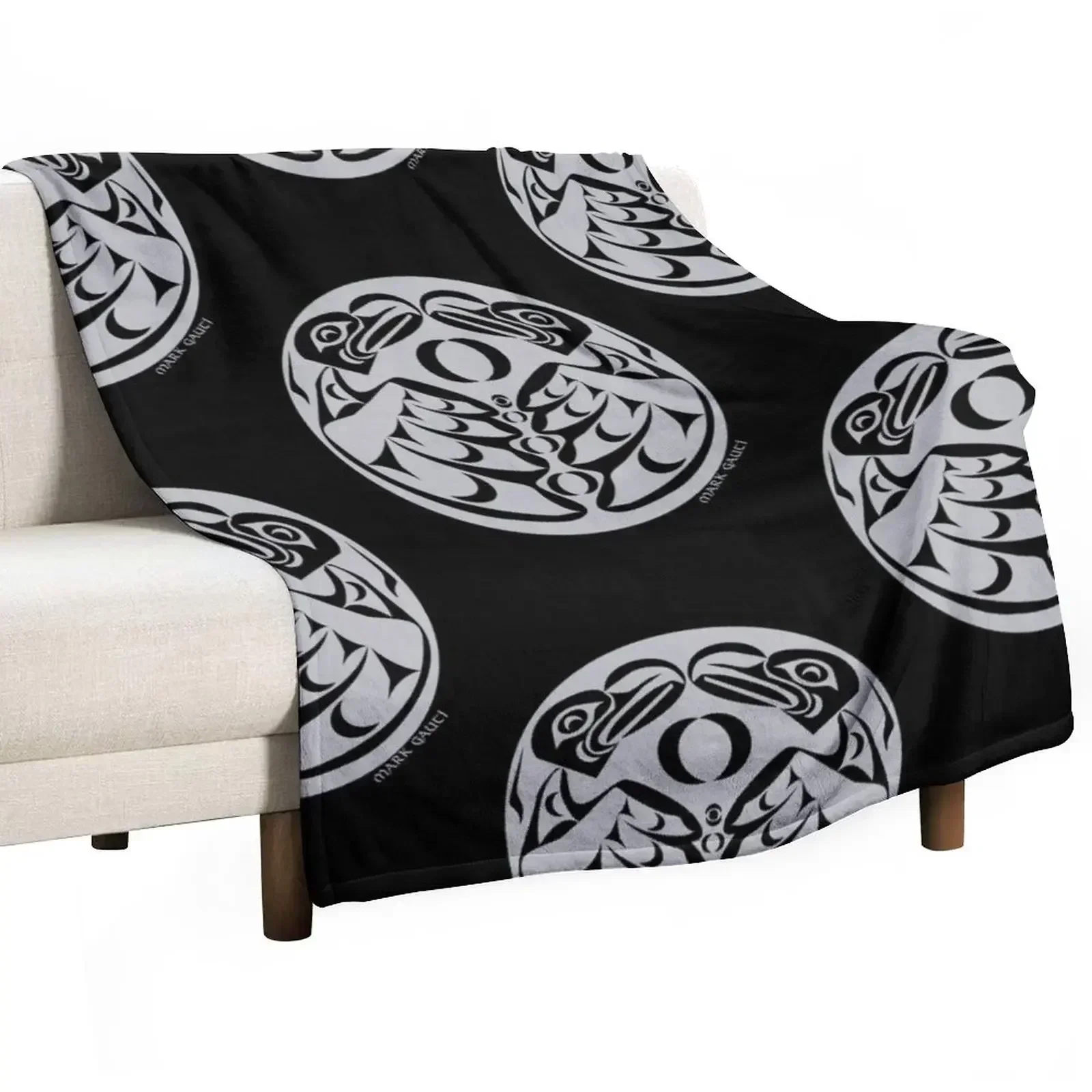 Coast Salish Eagle Throw Blanket Travel Flannel Fabric Sofa Soft Beds Designers Luxury Brand Blankets