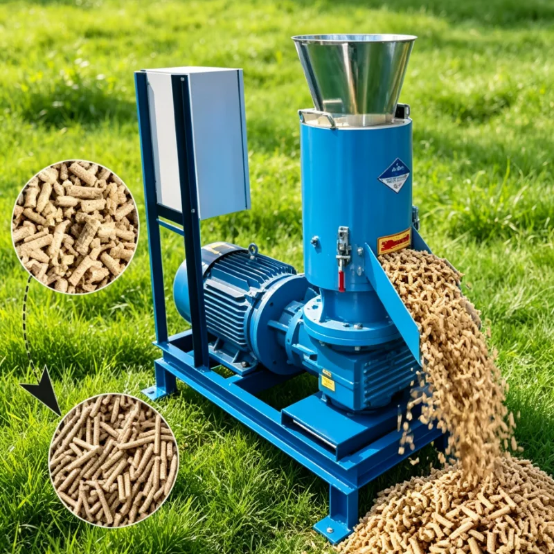 Customized Sawdust Pellet Machine for Wood Chips Biomass Straw Fuel Making Flat Die Mill High Efficiency Electric