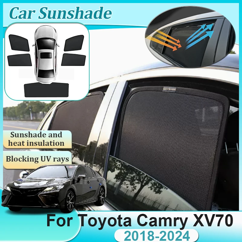 

For Toyota Camry XV70 2018-2024 Magnetic Mesh Sunshades Visor Daihatsu Altis Curtains Cover Side Window Privacy Auto Accessories