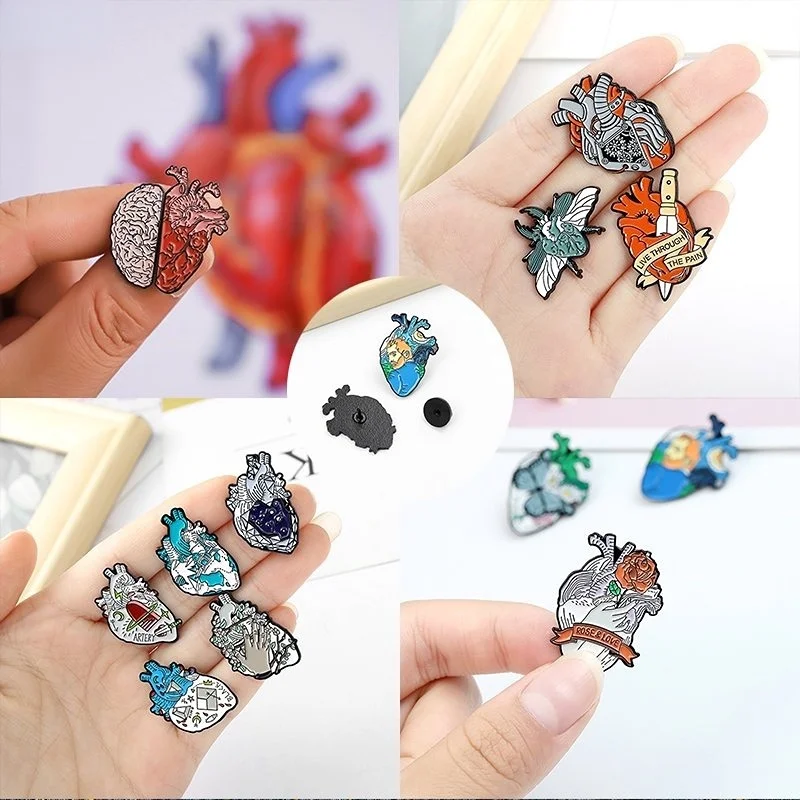 Medizinische Lunge Gehirn Emaille Pins Kreative Orgel Herz Revers Broschen Abzeichen Cartoon Schmuck Ärzte Krankenschwestern Geschenk für Freunde – Detail 9