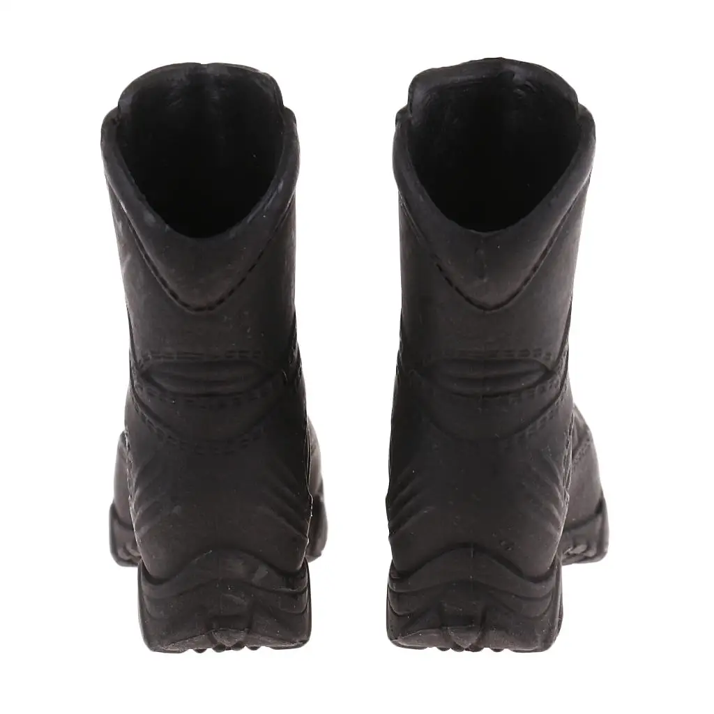 

1/6 Action Figure Peg Shoes Model Black Plastic Boots for 12 Inch Female Dolls Decorative Accessory