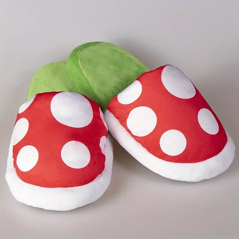 Super Mario Plush Slippers Piranha Plant Winter Anime Game Creative Soft Indoor Thickened Men Women Cartoon Cute Warm Slippers