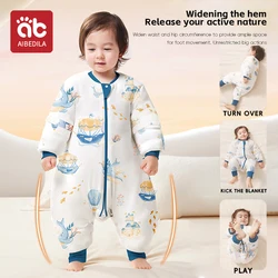 AIBEDILA Amboo Fiber Children Baby Jumpsuit Pajamas Thickening Warm Winter Clothes Toddler Sleepsack Pajamas For Girls Boys Kids