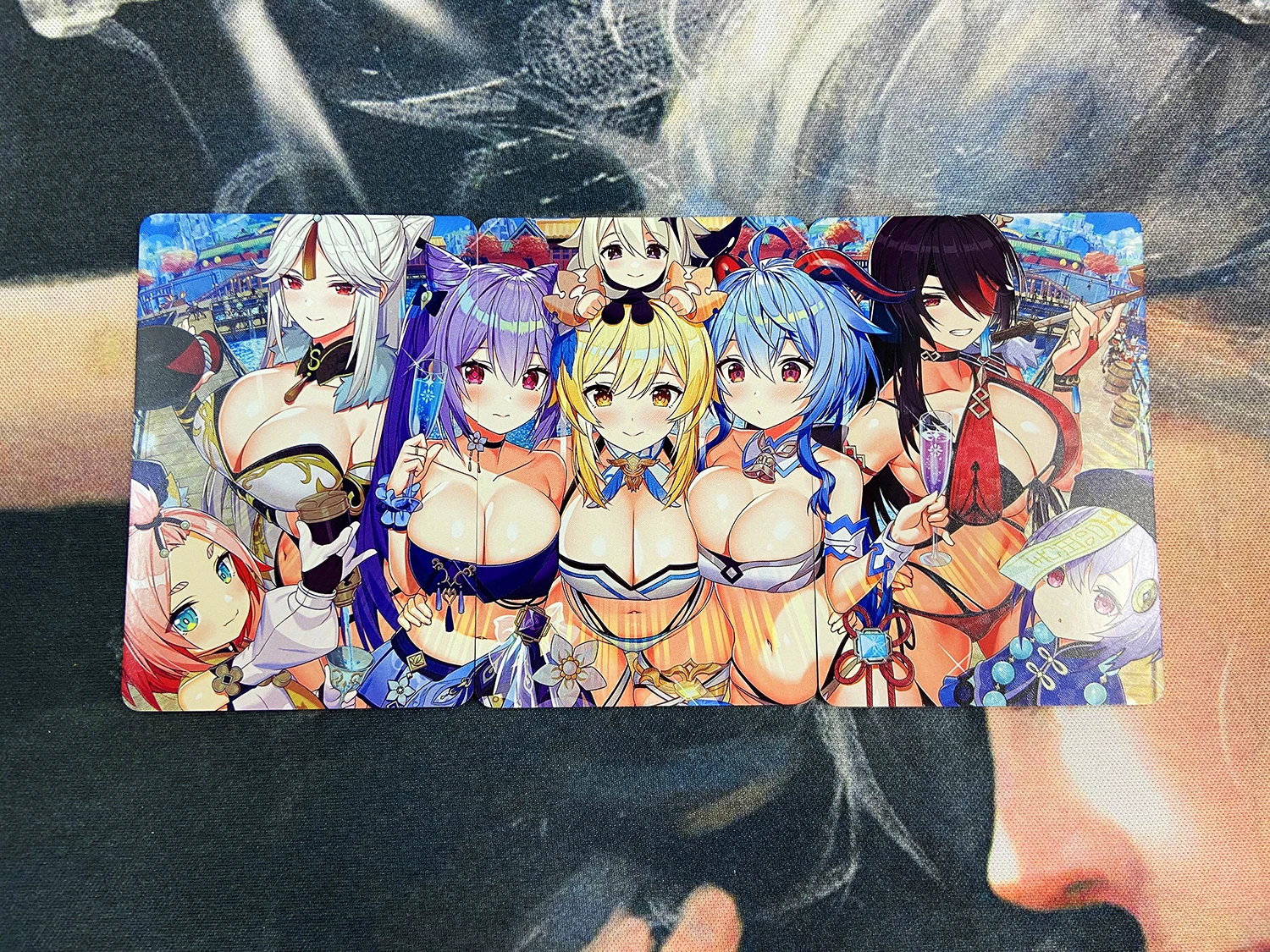 

Genshin Impact Keqing Ningguang Lumine ACG Diy Self Control Collect Signature Trading Flash Card Anime Cartoon Original Gift