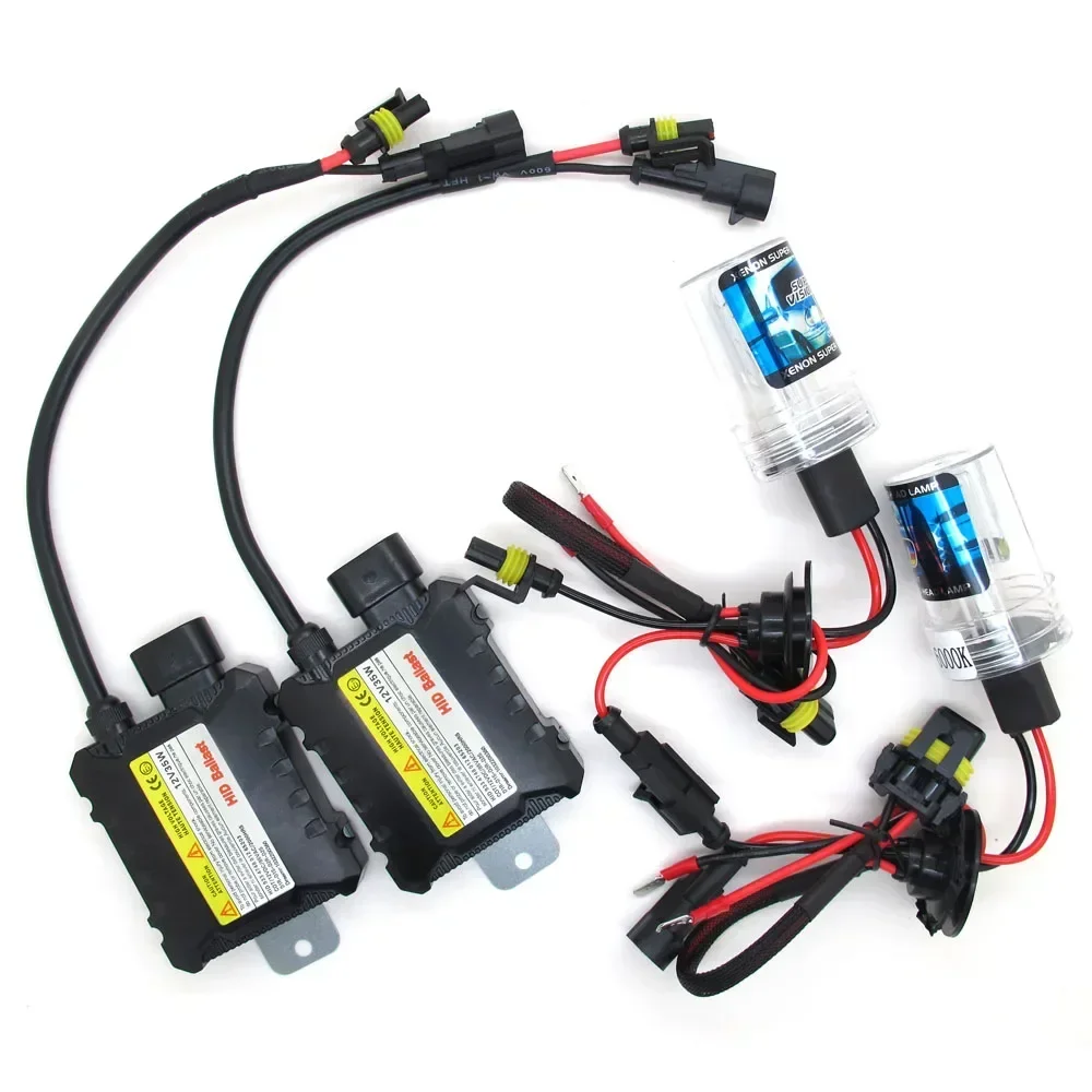 12V 35/55W HID Xenon Bulb Car Headlight H1/H3/H7/H11/9005/HB3/9006/HB4 Auto Headlamp Kit With Slim Block Ballast DC