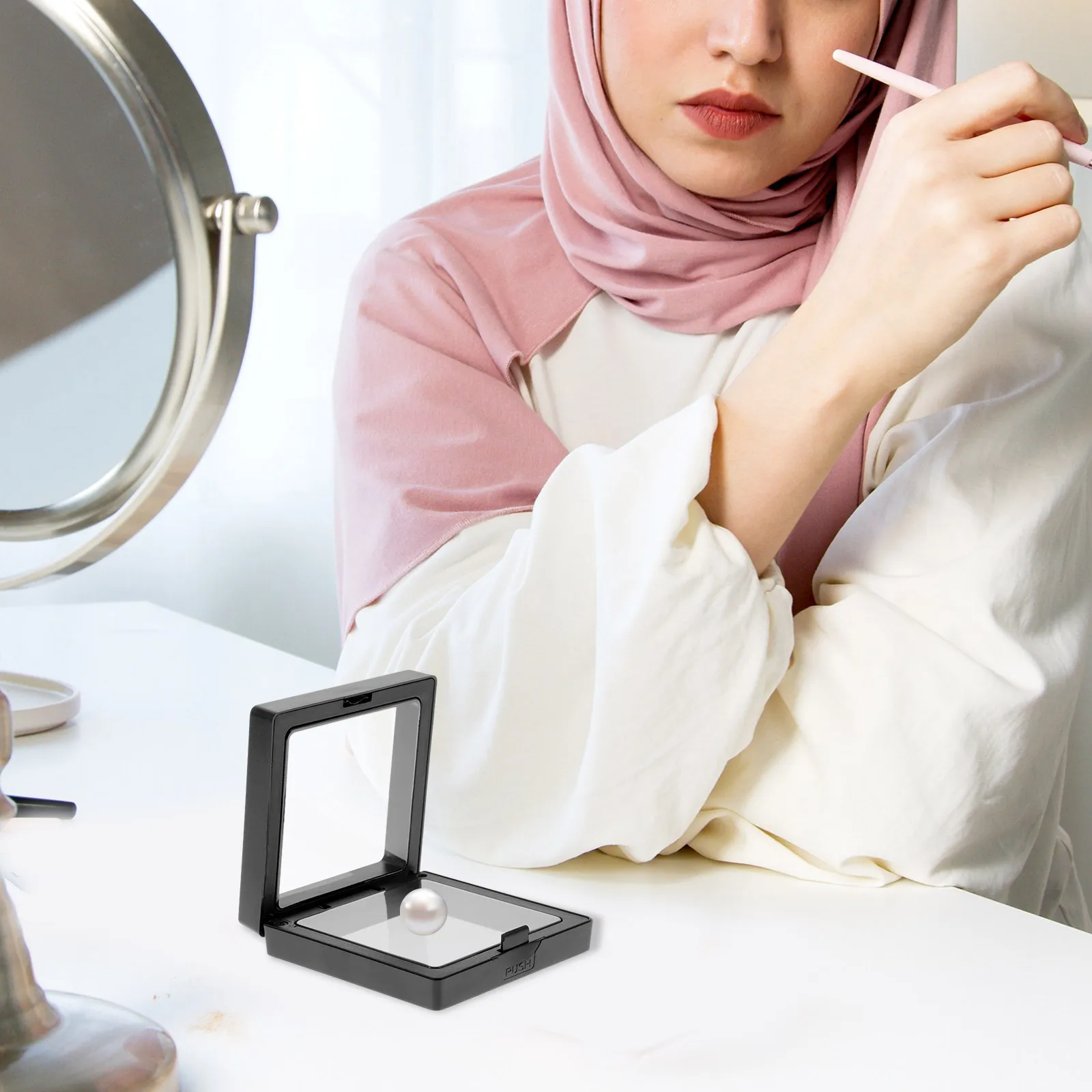 

6 комплектов, черная полиэтиленовая пленка 7x7x2 см, коробки для демонстрации ювелирных изделий, кольца, браслеты, аксессуары, упаковка, подарок, прочный прозрачный пластиковый чехол