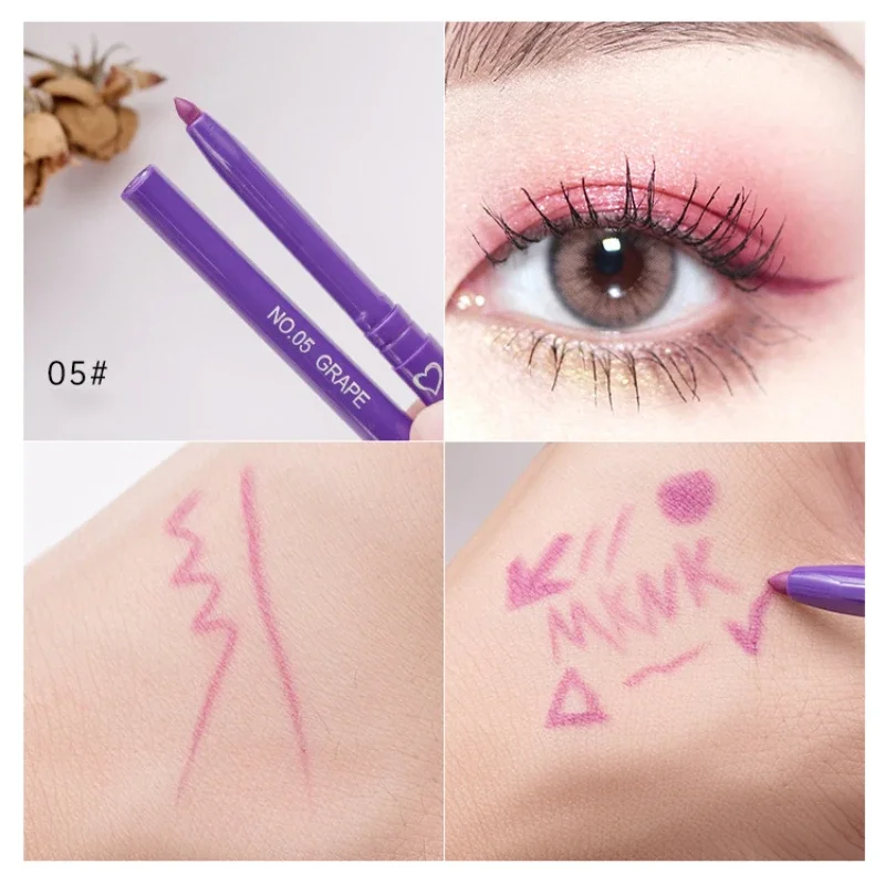 Wodoodporny eyeliner w żelu Czerwony Brązowy Leżący Jedwabnik Długopis Miękki Łatwy w noszeniu Wysoki pigment Matowy Eyeliner Trwały błyszczący makijaż oczu