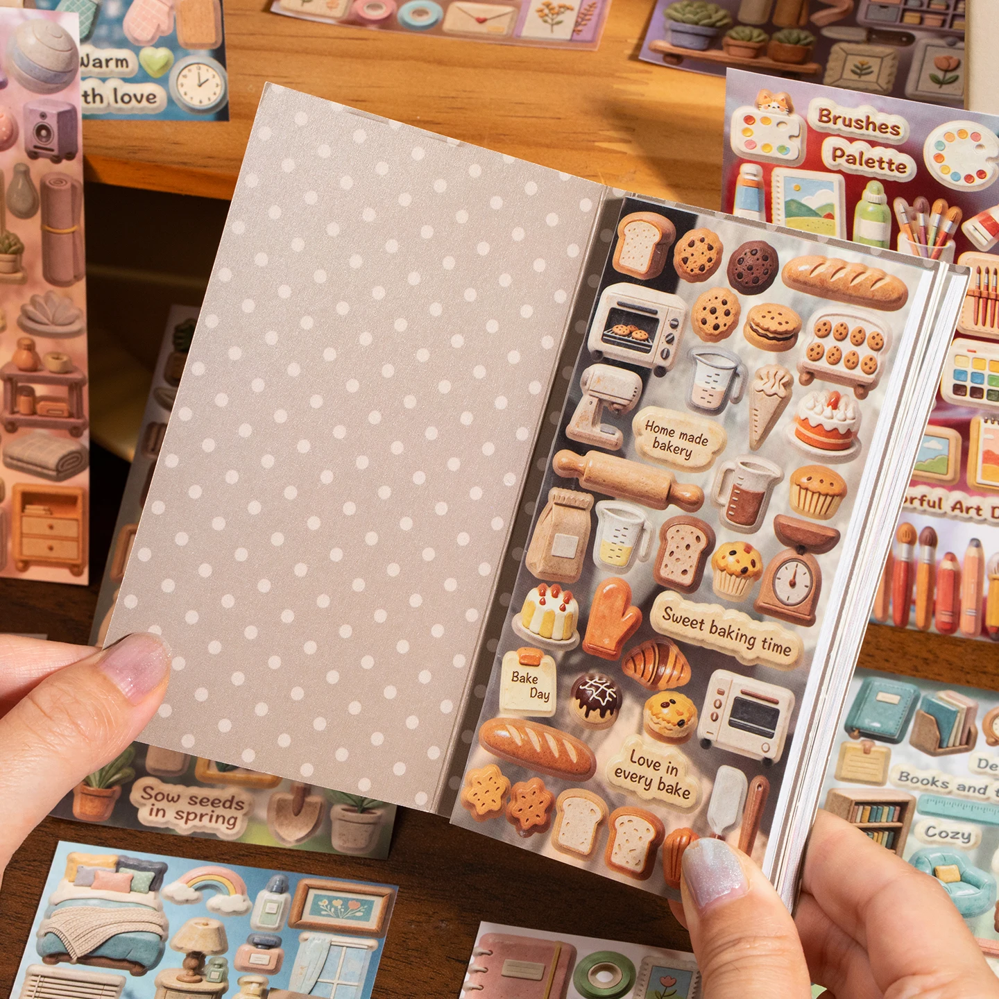 20 feuilles d'autocollants découpés sur le thème de la vie, mignons et kawaii, décoratifs, matériel artisanal fait main, fournitures pour journal intime, album et scrapbooking