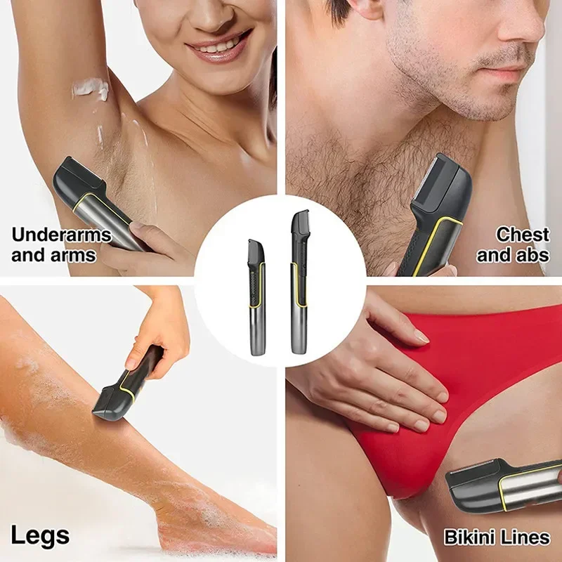 Back shaver handle New retractable back shaver USB charging male and female shaver body hair trimmer electric straight razor