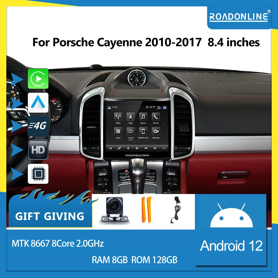 

For Porsche Cayenne 2010-2017 Octa Core 8+128G 8.4 inch Car Multimedia Player Stereo Receiver Radio Car radio with screen