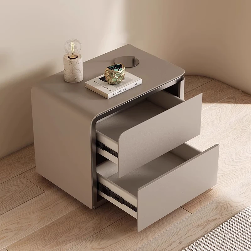 

Luxury Nightstand Trendy Drawer Simple Modern Night Table Storage Nordic Aesthetic Home Mesitas De Noche Bedroom Furniture