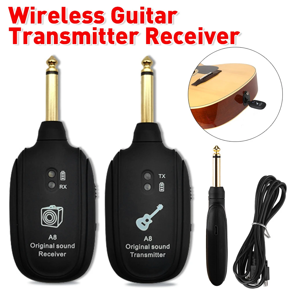 A8 Wireless Guitar System Electric Guitar Pickup Audio Transmitter Receiver for Electric Guitar Bass Violin Guitar Accessories