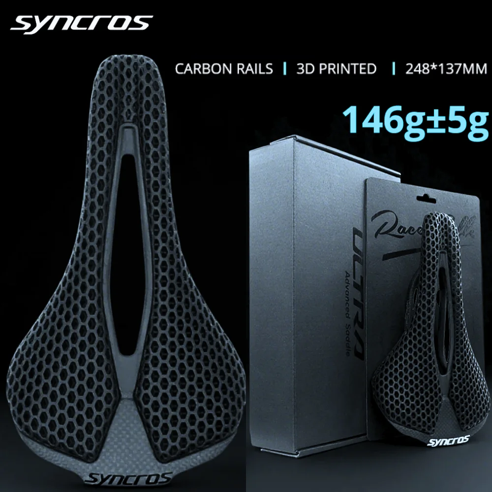SYNCROS Bicycle Saddle 3D Printed Ultralight 146g Carbon Saddle  Bicycle Seats for MTB Road Gravel Bike Bicycle Parts 248x137mm - view 2