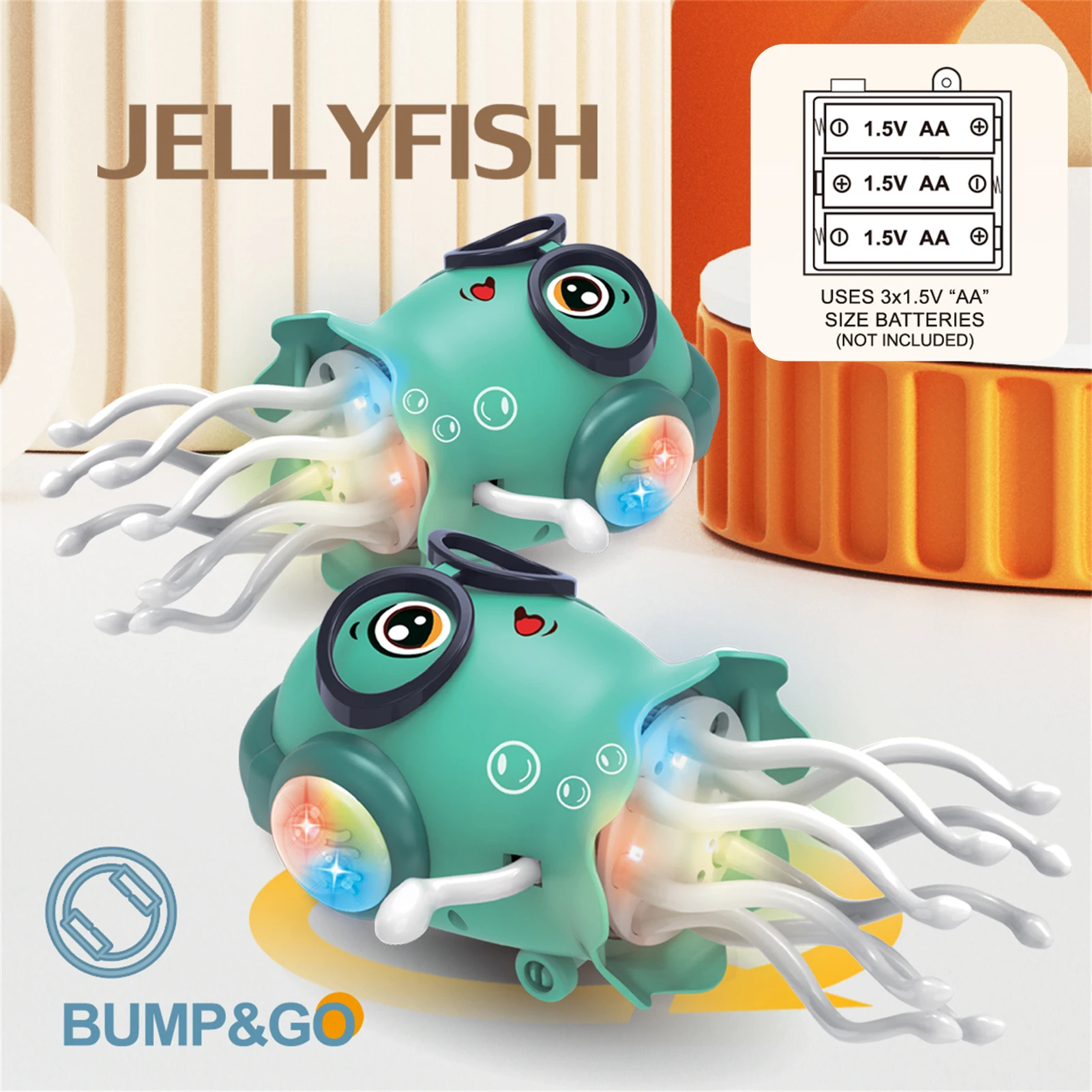 Interactive Dancing Jellyfish Toy Electric Moving & Music Playing Jellyfish Toy Fun Learning Gift for Boys & Girls