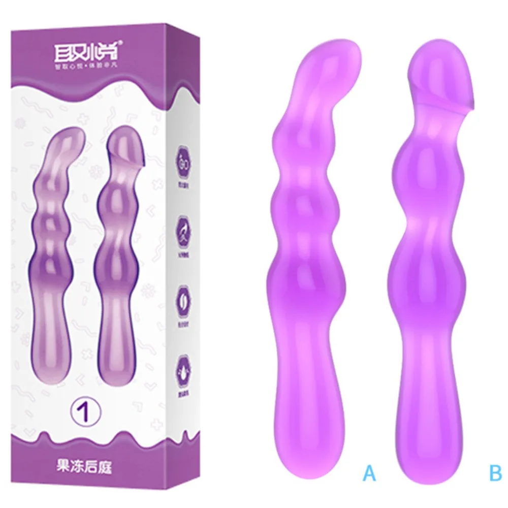 Long Flexible Jelly Silicone Anal Beads Butt Plug Wearable Backdoor Dilator SM Adult Toy 6