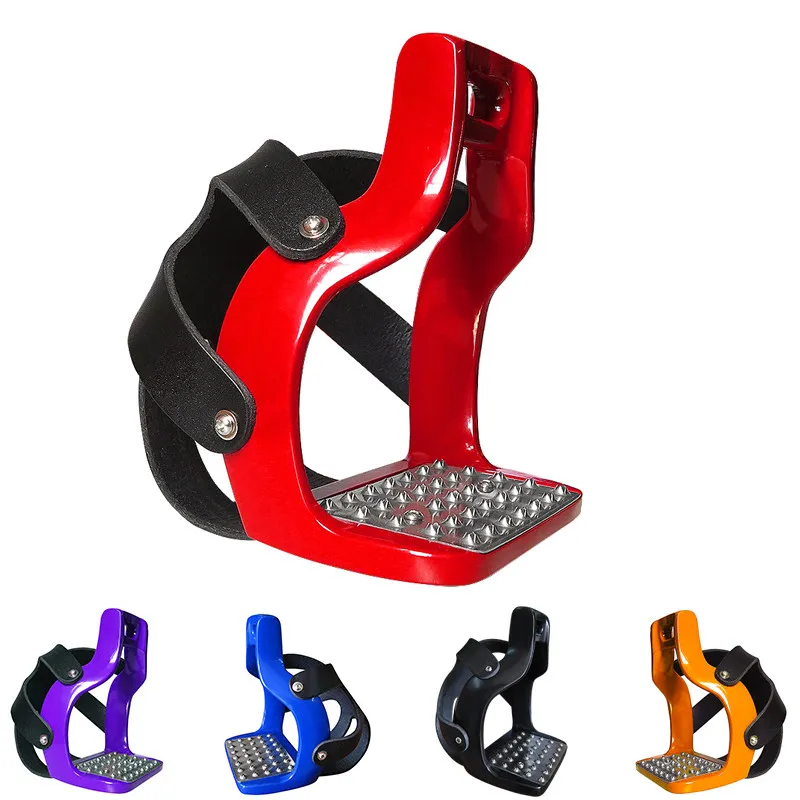 Color Aluminum Stirrup with Painted Surface Stainless Steel Anti-Slip Pad Front End Net Cover for Equestrian Equipment