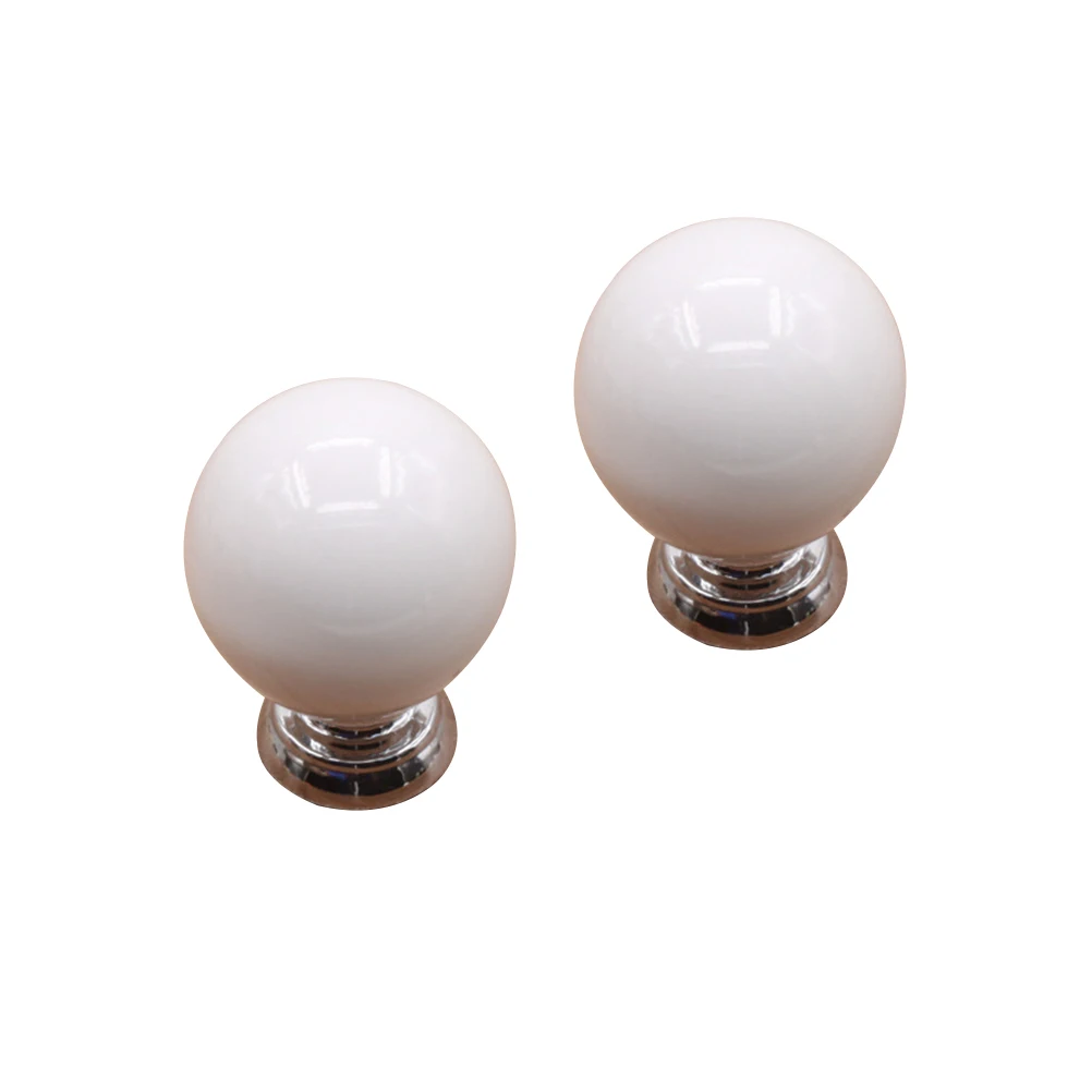 

2pcs Single Hole Round Ceramic Kitchen Cupboard Cabinet Drawer Door Pull Handles Green Easy Install 25Mm Screw For