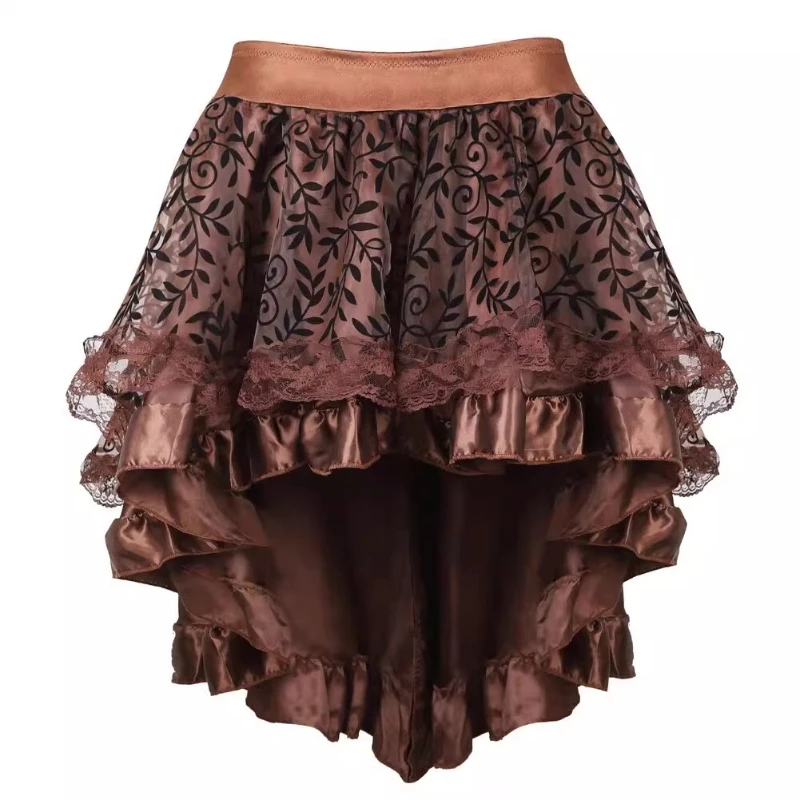 Vintage Dark Gothic Black Embroidery Printing Irregular Women's Mini Skirt Original Sweet Cool Versatile Y2K Short Skirts Ladies