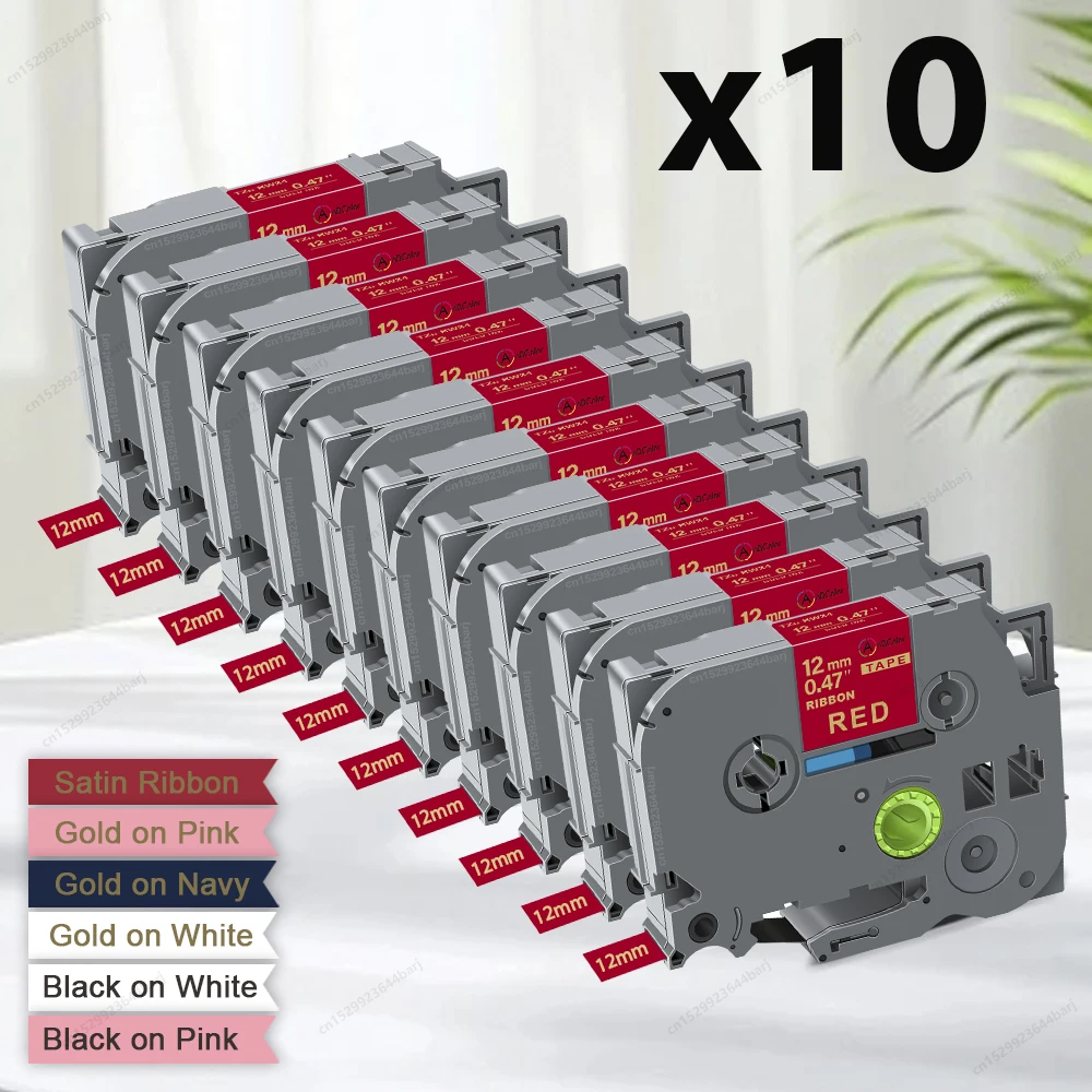 

2/5/10PK TZe-R234 Compatible for Brother TZe-R231 RN34 RW34 PTH110 Label Maker Tape 12mm Satin Ribbon for Brother PTD210 Printer