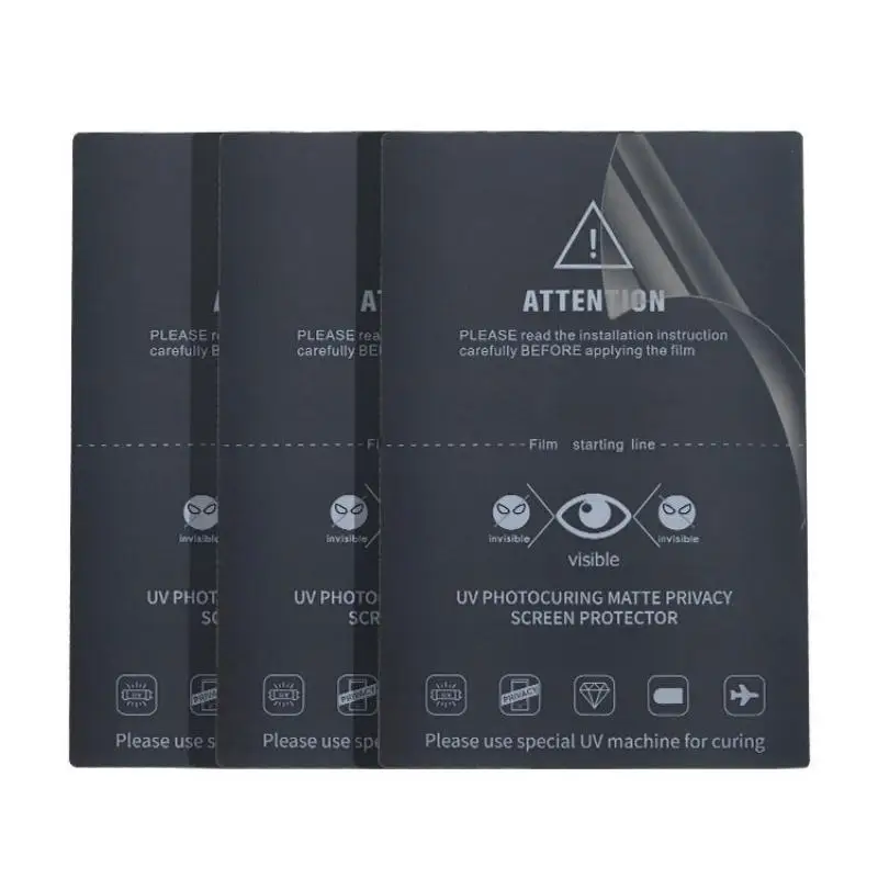 Universal 12*18cm Anti-Peep Anti-Spy Privacy Matt Uv Screen Protector Sheet Uv Protective Film