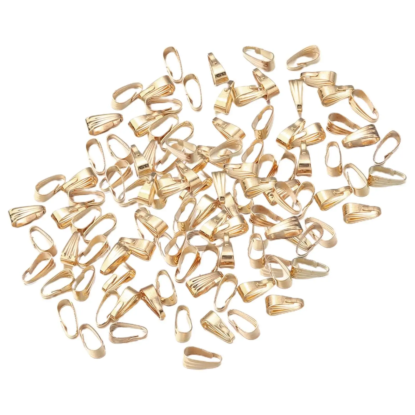 200x Pinch Bails Claw Bail Jewelry Findings Metal Pendant Clasp Necklace Hooks Pinch Clasps for Bracelet Making, DIY Craft