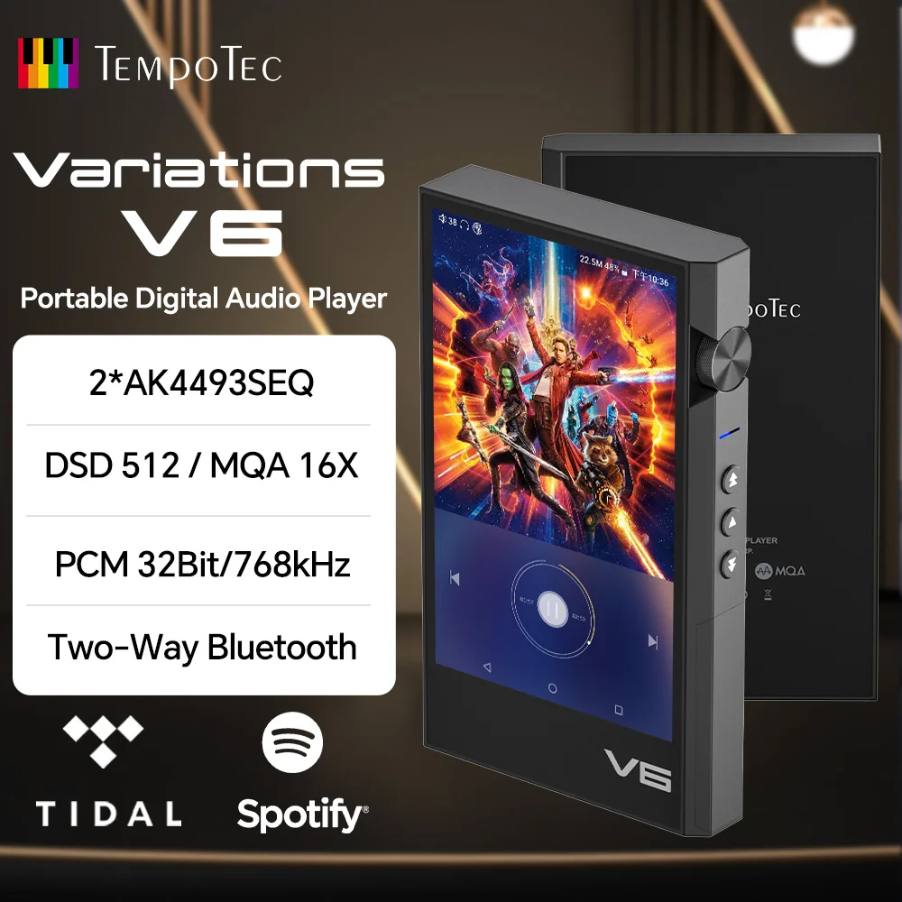 TempoTec Variations V6 DAP Portable  Android HIFI Music Player MP3 USB DAC DSD512 Two-Way Bluetooth TIDAL Qobuz  Spotify