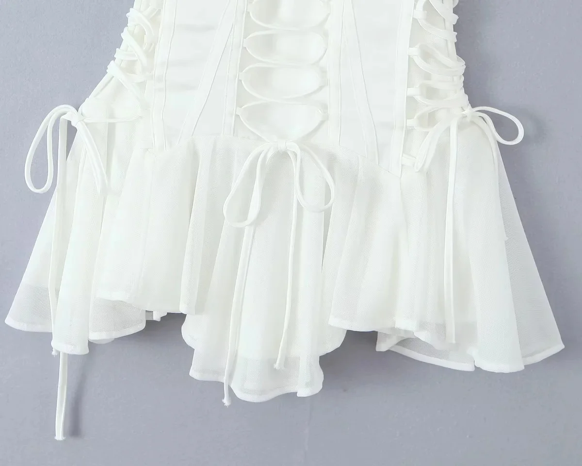 2024 new women fahison white mini dress holiday and vocation dress