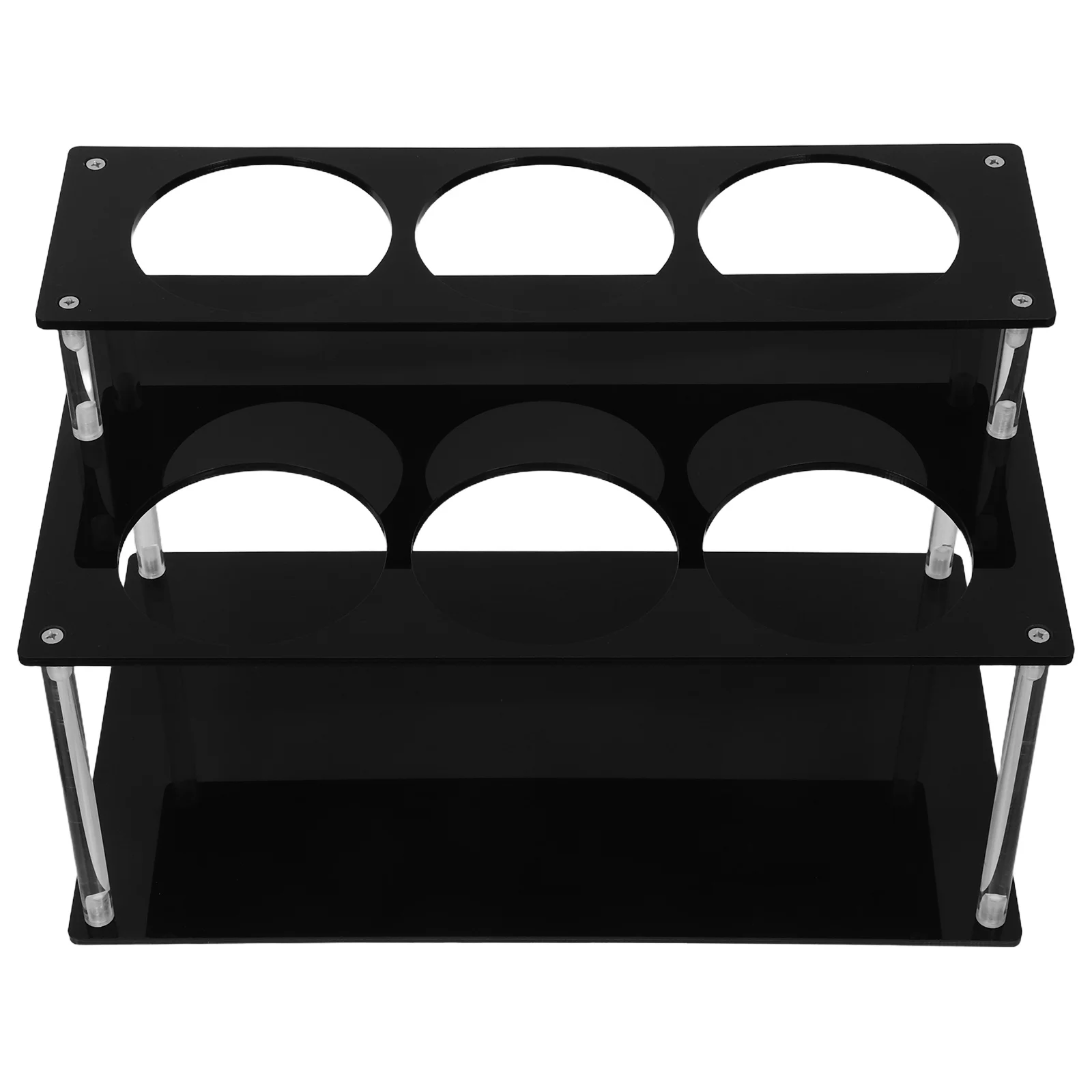 

Elegant 2 Tier Acrylic Syrup Bottle Stand for Coffee Syrup Organizer Kitchen Bar Countertop Condiment Tidy Storage