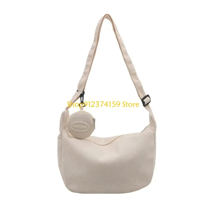 G5AE Women's Corduroy Dumpling Bags Crossbody Bag With Adjustable Strap Shoulder Purse For Commuting Shopping Travel Use