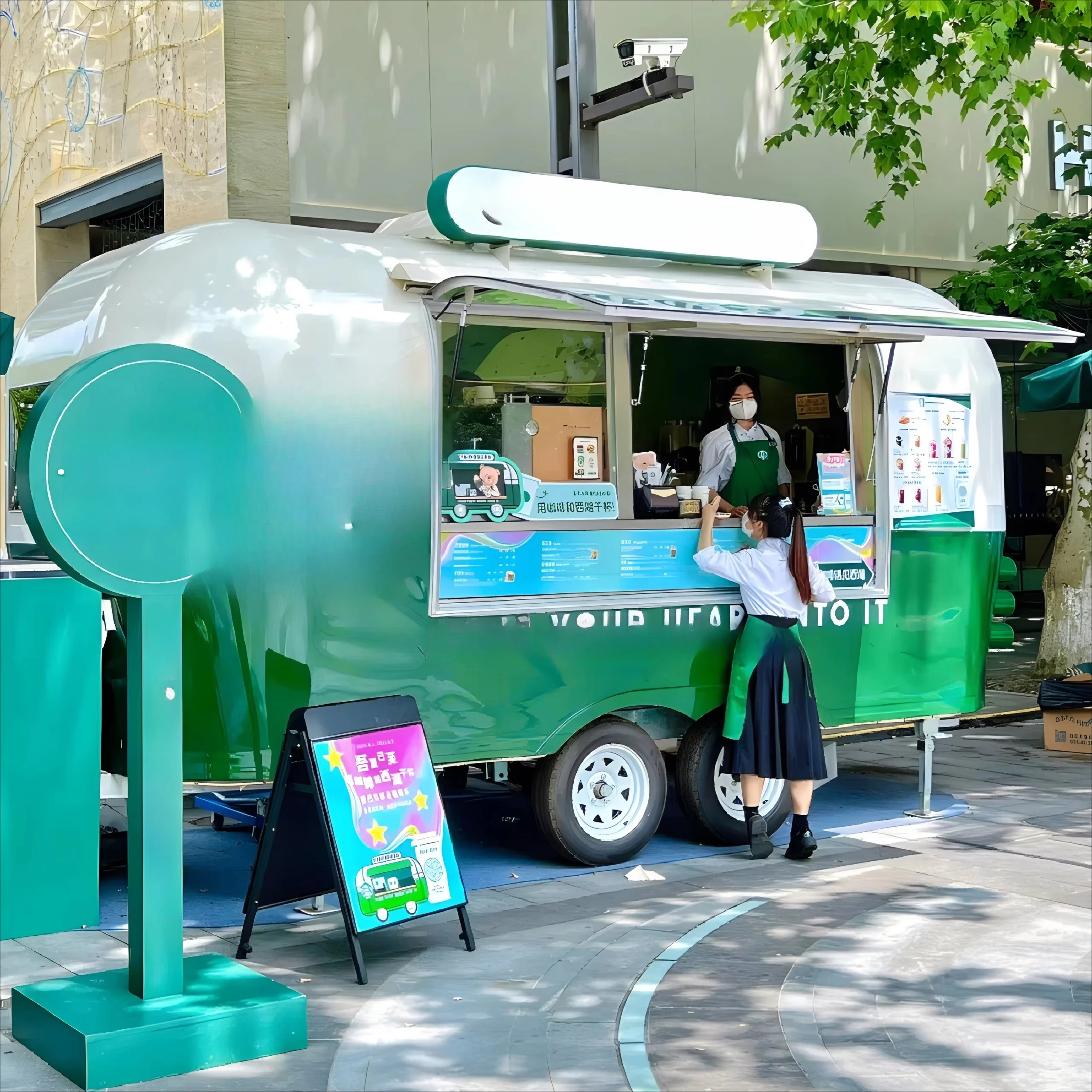* Customizable Food Trucks Street Food Mobile Catering Trunk