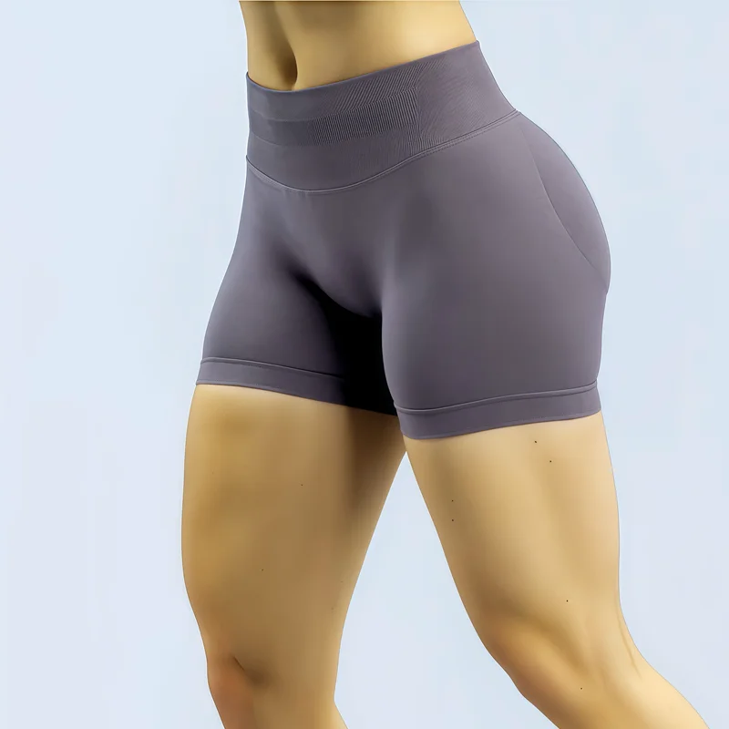 HISTELLO Impact Shorts Women Low Rise Workout Gym Clothes Running Seamless Leggings Scrunch Booty Hip Lifting Yoga Sports Shorts