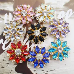 Rhinestone Rhinestone Button Cover DIY Accessories Alloy Flower Cufflinksble Button Covers Set for Shirt Dress Decoration